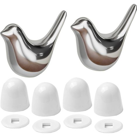 Cache-vis décoratif oiseau doré pour WC, en céramique ABS, pour salle de bain de camping-car (1/5)