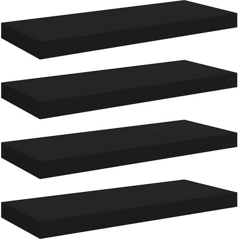 Scaffali a Parete Mensola da Parete 4 pz Neri 60x23,5x3,8 cm in MDF (1/5)
