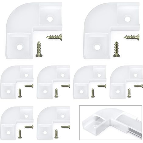 Connecteur D'angle à 90 degrés, 8Pcs connecteur d'angle pour profilé en Aluminium LED en Forme de U, Connecteurs de Bandes Lumineuses avec 16 pcs de vis (1/5)