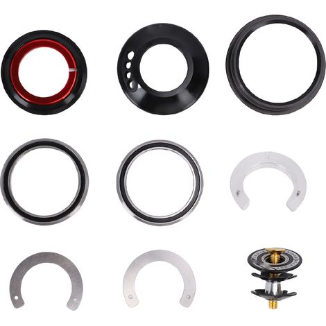 Jeu de direction invisible pour vélo IS52 (pivot droit 28,6 mm) et ZS56 (pivot conique 40 mm), avec bague de compression de 6,5 mm. (1/5)
