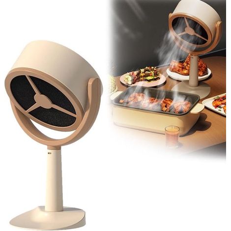 Purificatore d'aria, cappa da tavolo portatile, purificatore di fumo ricaricabile e ventilatore per barbecue e pentole calde da interno. (1/5)