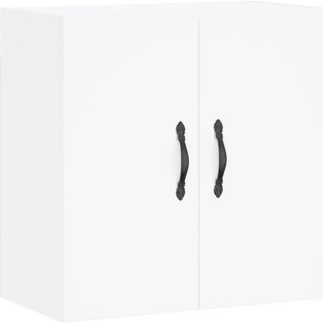 Mobiletto a muro rettangolare bianco 60 x 31 x 60 cm pratico spazio contenitivo elemento decorativo in legno bianco 020048798