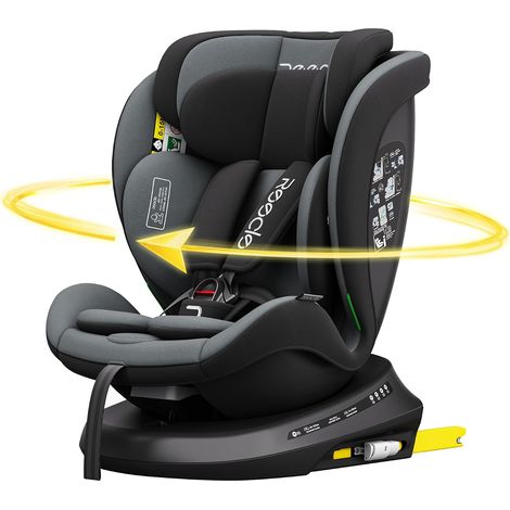 Siège Auto 360 Pivotant ISOFIX 40-150 cm, 0-12 ans, Dos à la route jusqu'à 105 cm Siège auto reboarder avec 5 positions allongées de 0 à 36 kg, groupe 0+ 1/2/3, dossier avec position allongée (1/5)