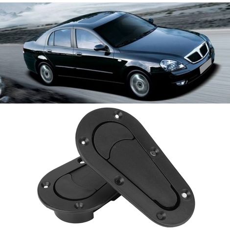 Universeller Motorhauben-Verriegelungssatz aus Kohlefaser für Rennwagen, schwarz (1/5)