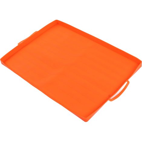 Tapis de cuisson en silicone, housse de protection pour barbecue, tapis de cuisson extérieur de 56 cm avec poignée orange (1/5)