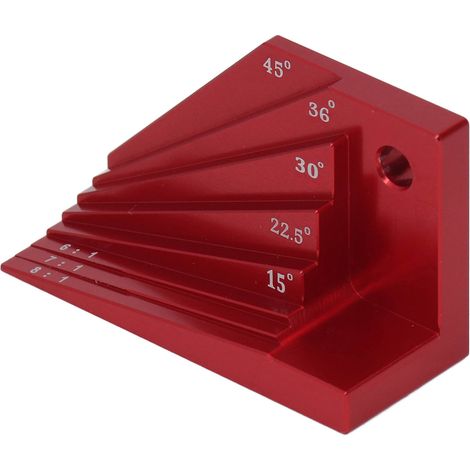 Multifunktionale rote Aluminium-Verbindungslehre, hochfester Zapfenwinkel für Schreiner, präzise Winkelmessung, professionelles Markierungswerkzeug (1/5)