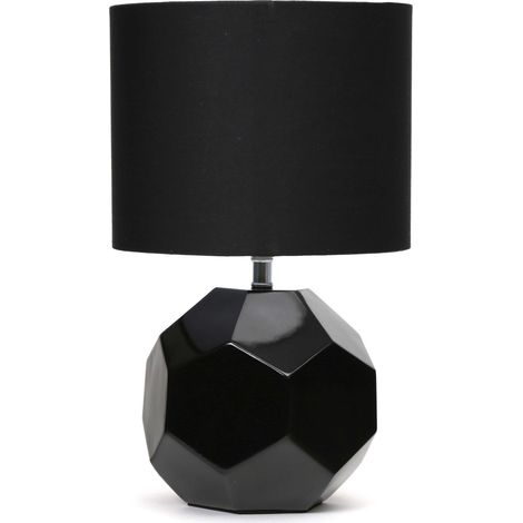 Platinet Lámpara de mesa negra 33 cm diseño moderno