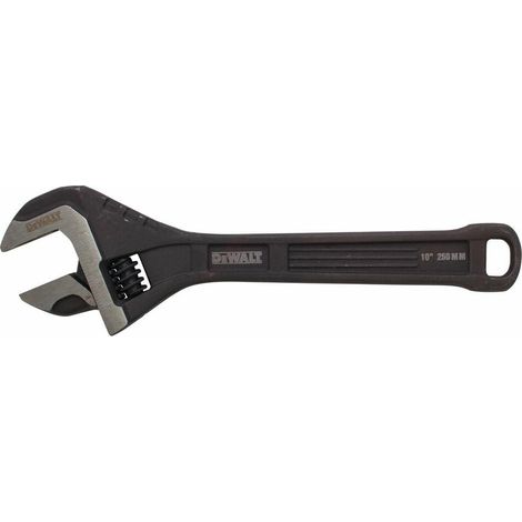 Dewalt Llave ajustable de acero de 10 pulgadas, con mandíbulas diseñadas con precisión para facilitar el movimiento mínimo de la mandíbula entre mandíbulas móviles y fijas para ajustes precisos.