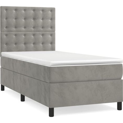 Maison Exclusive - Boxspringbett mit Matratze Hellgrau 90x190 cm