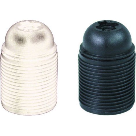 Portalampada E27 Termoplastico Filettato Bianco - Compatibile Universale - 10 pz