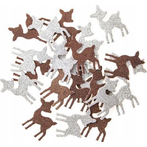 Autocollants en mousse pailletée 3D pour scrapbooking de Noël DpCraft Cerfs