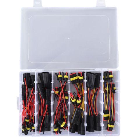 Conectores de cables impermeables, 26 juegos de conectores eléctricos automotrices de desconexión rápida, 1P 2P 3P 4P con calibre 16 (1/5)