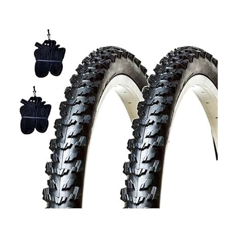 2 COPERTONI + 2 CAMERE D'ARIA 24 X 1.95 D'ARIA MOUNTAIN BIKE MTB BAMBINO Ecovelo (1/3)