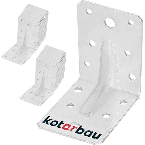 Kotarbau – Connecteur d'angle 75 x 75 x 55 mm – Équerre perforée galvanisée pour bois – Lot de 25 pièces – Résistance à la corrosion
