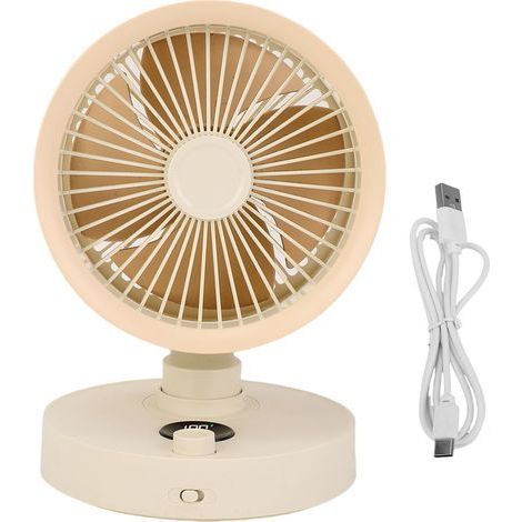 Leiser Tischventilator mit LED-Anzeige, automatischer Oszillationsfunktion, 100 Geschwindigkeitsstufen, USB-aufladbar (1/5)