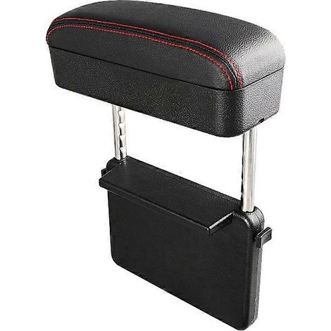Accoudoir universel de voiture avec support coude, réglable, console centrale, organisateur de siège auto, noir et rouge (1/5)