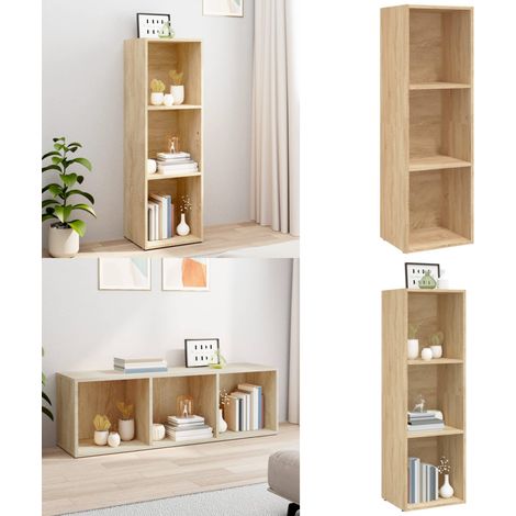 Bibliothèque/Meuble TV chêne sonoma bois d'ingénierie - Bibliothèque Murale - Bibliothèque Moderne - Étagère Rangement - Meubles Tv - Bibliothèque Chêne - Home & Living (1/5)