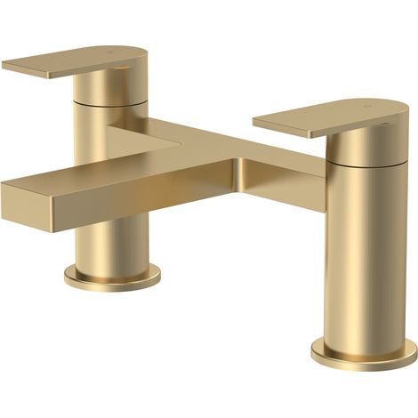 Ranton Contemporary Deck Mounted Bath Filler Tap - Brushed Brass - Balterley (1/5)