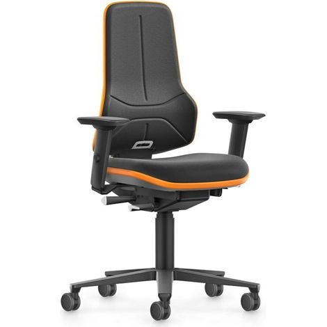 bimos Arbeitsstuhl XXL orange mit Rollen Supertec mit Armlehnen (1/3)