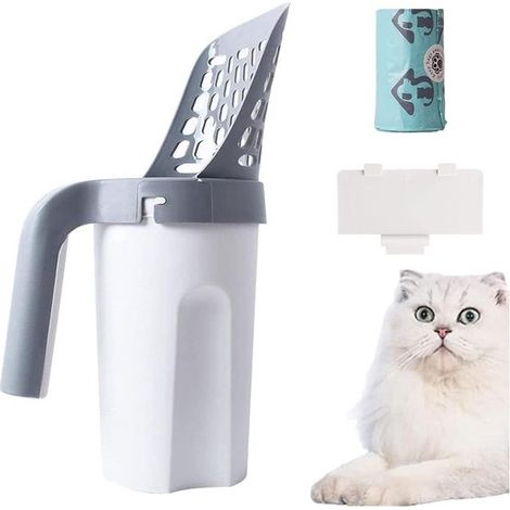 Katzenstreuschaufel, tiefes Sieb, robuste Streuschaufel, Reinigungswerkzeug, ergonomischer Griff, Streuschaufel zur Reinigung der Katzentoilette (1/5)