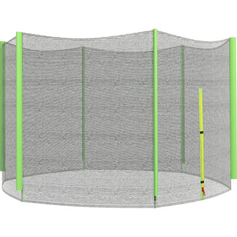 Filet de sécurité pour trampoline Ø244, usage extérieur, protection anti-UV et porte zippée pour 6 poteaux droits, vert (1/5)