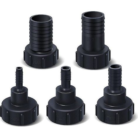 Adaptateur pour réservoir IBC, connecteur de sortie de réservoir, accessoire de connexion (noir) (6 pièces) (1/5)