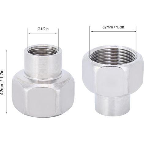 Raccords de Tuyauterie - Coupleur Réducteur Hexagonal Femelle NPT 1/2" à Femelle NPT 1" - Adaptateur pour Systèmes Hydrauliques et Gaz (1/5)