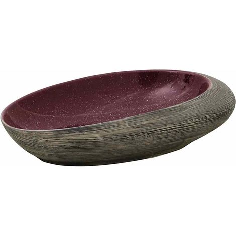 Maison Exclusive - Lavabo da Appoggio Viola e Grigio Ovale 59x40x14 cm Ceramica