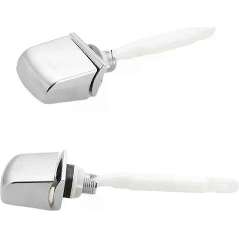 Stück universeller Toilettenspülhebel-Schalterknopf, seitlich am Spülkasten, Ersatz-Druckknopf, ABS-Chrom, Badezimmer-WC-Teile (1/4)