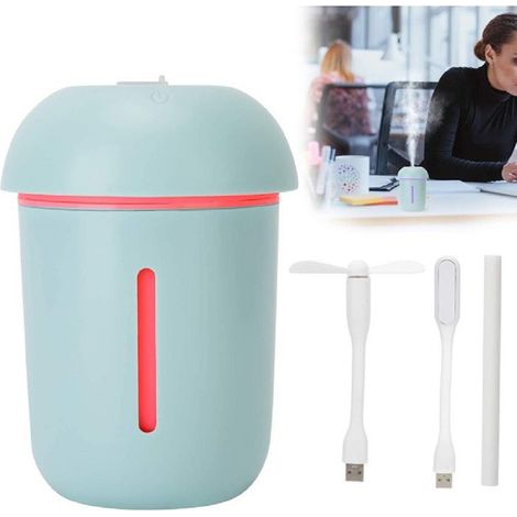 Andowl - Mini Umidificatore 3 In 1 Portatile Con Luce A Forma Di Fungo Camera Auto Q-a241 - (1/5)