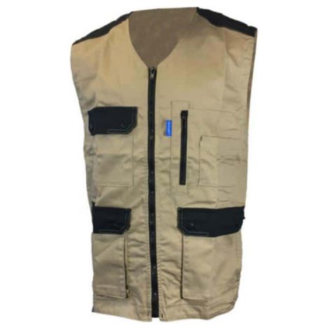 CEPOVETT Kargo Pro leichte Arbeitsweste - Beige und Schwarz - Größe 3
