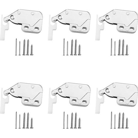 (6 Pièces) Fermeture à Ressort Porte d'Armoire, Ressort Mini loquet, Mini Latch Avec Des Vis, Loqueteaux à Ressort (1/4)