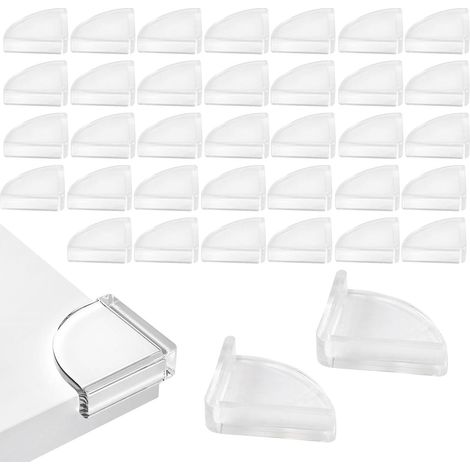 36 pièces Protecteur d’angle pour , Protège-coin de table transparent, Protège-coin autocollant pour bureau, cheminée, Protège le des coins tranchants de la table (1/5)
