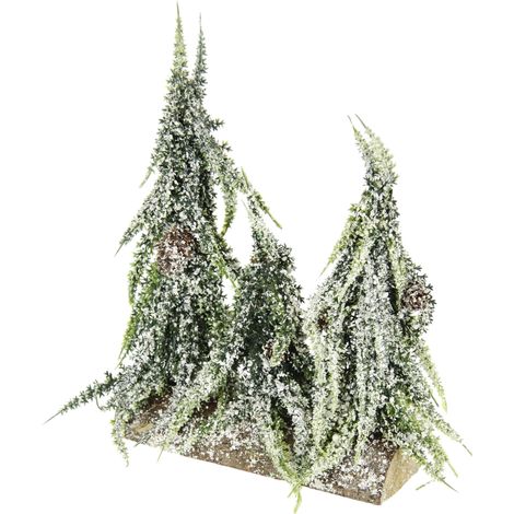 Mini Sapin de Noël Artificiel givré et enneigé sur Pied en Bois Décoration de Table Blanc (1/4)
