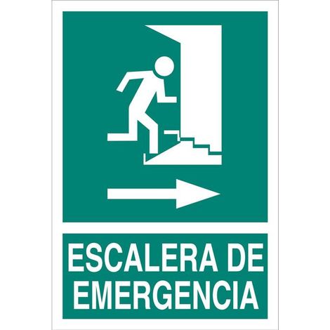 Señal luminiscente de evacuación 210x148mm para escalera de emergencia