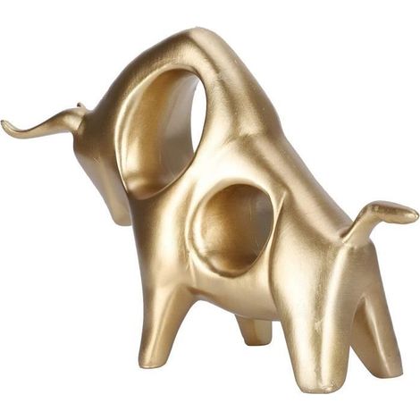 Statue - Stierskulptur - Ökologisches Harz - 26x15,8x8,2 cm - Einzigartiges Dekorationsstück