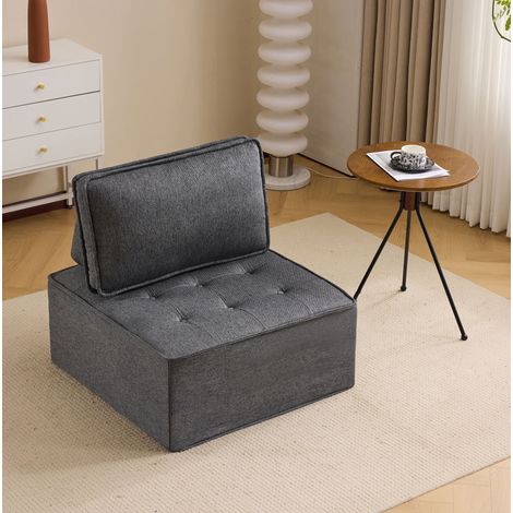 Fauteuil modulable compact tissu gris foncé OKMYHOME (1/5)
