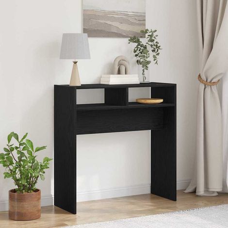 Konsolentisch Schwarz Eichen-Optik 78 x 30 x 80 cm