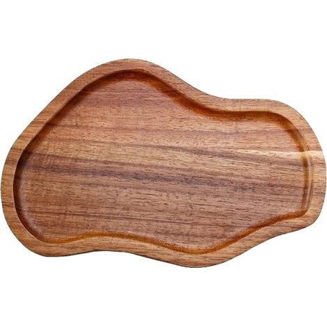 Bandeja de madera, acacia resistente al calor, plato decorativo para servir, S (1/2)