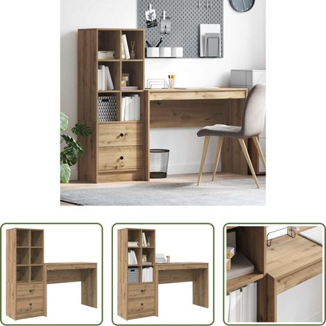 Bureau moderne - Bureau avec tiroir 2 pcs Chêne artisanal (1/5)