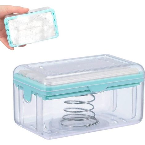 Multifunctional Soap Dish, Foaming Soap Holder with Lid, Travel Soap Box, Soap Dish, Bathroom, Laundry (Blue) (1/5)