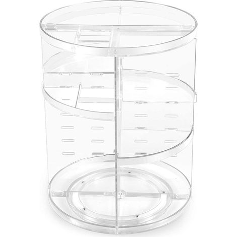 360° drehbarer Make-up-Ständer – Eleganter Kosmetikorganizer aus Acryl, großes Fassungsvermögen für Beauty-Produkte, Acryl-Schminkständer