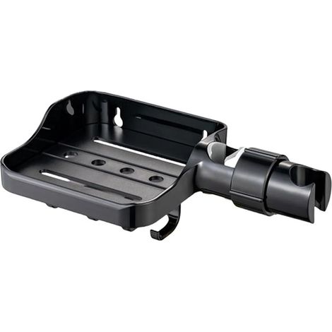 Rails réglables, support de pommeau de douche, porte-savon, porte-savon, support de douchette, noir (1/4)