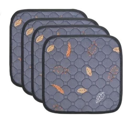 Tapis d'apprentissage de la propreté lavables pour chiens - 30 x 30 cm - Gris - Tapis d'apprentissage pour chiots - Lot de 4 - Réutilisables (1/4)