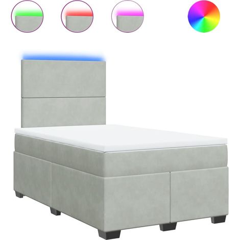 Maison Exclusive - Giroletto a Molle con Materasso Grigio Chiaro 120x190cm Velluto (1/5)