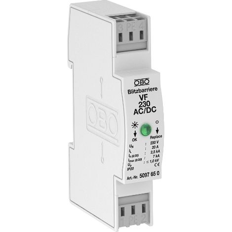 Pararrayos Bettermann vf230 tipo 3 montaje carril DIN