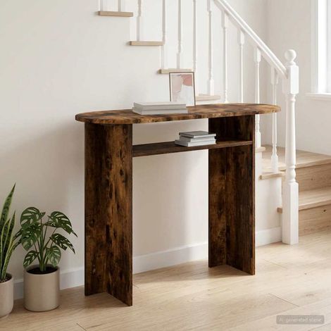 vidaXL Tavolo consolle Rovere Fumo 100 x 39,5 x 75 cm
