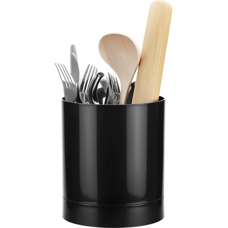 Kitchen Utensil Holder, Black 360° Rotating Utensil Holder, Spoon Holder (1/5)