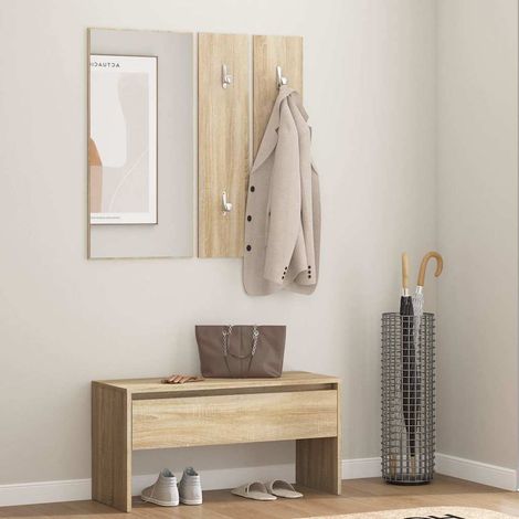 vidaXL Ensemble de meubles de couloir Chêne Sonoma Bois d'ingénierie (1/5)