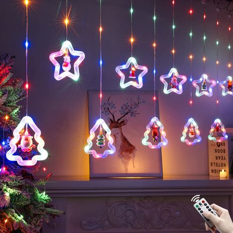 Guirlande lumineuse LED de 3 m pour l'extérieur et l'intérieur, rideau lumineux de Noël USB avec télécommande, étanche IP44, lumière colorée (1/5)